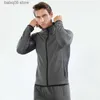 Vêtements de sport Hommes Vestes de course Couleur unie Sports Fitness Sweatshirts Slim Fit Gym Entraînement Sweats à capuche Fermeture à glissière Polyester Manteau Formation à capuche T230422