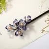 Hair Clips Sandalwood Flower Shape Hairpin Handmade Coiled Wooden Fork Sticks Retro Chinese Hanfu Accessories Jewelry Tiara