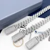 Pass Diamond Test Set S925 Silver Hiphop Jewelry Iced Out Blingbling Moissanite Diamond Cuban Link Bracelet for Women