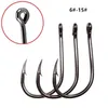 10 Boyut 6# -15# Black Isee Hook Yüksek Karbon Çelik Dikenli Kancalar Asya sazan balıkçılığı dişli 1000 adet LOT F-75298S