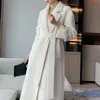 Women's Wool Blends High-End 100% Alpaca Wool Coat Women Camel Winter Warm Long Black Coat Orange Fashion Casual Classic Lace-Up 231121