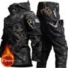 Mens Tracksuits Camouflage Tactical Winter Sets Men Military Outdoor Sharkskin Jacket Windproof Waterproof Suit Softshell Airsoft Uniform Pocket 231122