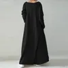 Casual Dresses Female Dress Stylish Relaxed Fit Large Hem Maxi Washable Ladies Ankle Length for Outdoor