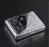 Smoking Pipes Engraved Flower Cigarette Box Portable Male Personality Creative Anti pressure Metal Cigarette Box