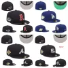 Aangepaste hoeden Snapbacks maten hoed Alle teamlogo Verstelbaar baskbal Letter Katoenen petten Buitensporten Borduren Volledig gesloten Mutsen Leer Designer cap mix bestellen