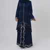 Ethnische Kleidung 2 Stück Abaya Dubai Islam Türkei Malay Stickerei Muslimische Sets Tops Rock Bescheidenes Kleid Kaftans für Frauen Robe Longue (Nr