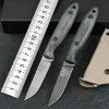 ESEE-DC53 Stonewash Combat Militärmesser Flachsgriffe Messer mit fester Klinge Taktisches Camping-Selbstverteidigungs-Überlebens-Jagdmesser für Sammlermesser 3300 535 533 550