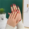 False Nails 24Pcs/Box Fake Press Art Fashion Waterproof Tips With Glue Fingernails For Girls Full Cover Beauty Nail Acrylic