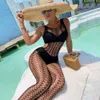 Tuta da donna sexy scava fuori vedere attraverso calze a rete tentazione senza maniche biancheria da notte senza schienale costume da bagno estivo da spiaggia