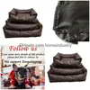 Kennels & Pens Designer Dog Beds Pu Leather Kennel With Classic Letter Easy To Clean Rec Cool Soft Padding Nonskid Bottom Pet Bed For Dhbul