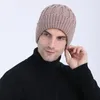 Berets Winter Hat Men Beanie Knit Fleece Brim Warm Acryl Wool Skiing Outdoor Accessoire voor tieners