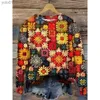 Kadın Sweaters 3D Çiçek Baskı Kazak Kadınlar Gevşek O Boyun Kazak Ladies Uzun Sle Top Sonbahar Moda Moda Günlük Artı Boyutu Fe Giyim 231122