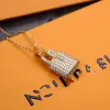 20 estilos mistos de alta qualidade latão luxo chave pingente colares banhado a ouro simples amor anel de cobre impresso colar feminino designer jóias