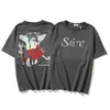 T-shirts masculinos American Trendy Saint Michael Vintage Youth Mangueta curta High Street Logo Casual e T-shirth284