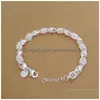 Charme Bracelets 925 estampillé boule creuse Bracelets pour femme filles Sterling Sier charme conception de mode chaîne Bracelet Bracelet bijoux Gif Dhe07