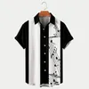 Männer Casual Shirts Sommer Kurzarm Shirt 3D Gedruckt Musik Notation Hawaiian Tops Einfache Modische T-shirt XS-5XL