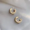 Stud-oorbellen Korea's drielaagse Crescent Earring Studded Fashion s naald hipster persoonlijkheid vrouw