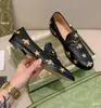 Designer Flache Abendschuhe Damen Leder Loafer Horsebit Mule Gestickte Bee Star Princetown Luxus Outdoor Sandalen Slides