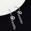 Bijoux BB Boucles d'oreilles Lettre B Chaîne Boucles d'oreilles longues Ventes froids simples Net Red Même boucles d'oreilles