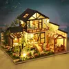 Puppenhaus-Zubehör Großes Haus Diy Miniatur-Puppenhaus-Bausatz Gebäudemodell Japanische Villa Holzpuppenhaus Mit Möbeln Zusammenbauen Spielzeug Weihnachtsgeschenke 230422