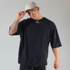 Homens camisetas verão algodão manga curta correndo camisas treino treinamento de fitness solto plus size casual moda topos 230421