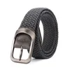 Belts Vintage Braided Stretch Waist Belt Men Women Elastic Woven Jeans Decorative Waistbands Alloy Buckle Punch-Free Pants DIY