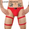 Lingerie Sexy pour hommes, entrejambe ouvert, ceinture croisée, string, boîte de nuit, boucle de jambe, culotte pour hommes, harnais sexuel Gay BDSM Sissy Bikini