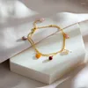 Charm Bracelets High-Quality Jewelry Accessories Korean Natural Stone Pearl Pendant Bracelet For Women Fashion Stainless Steel Bangles