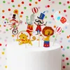 Şenlikli malzemeler kek sirk topper dekorasyonlar parti karnaval teması doğum günü seçimleri cupcake dekorasyon toppers sopa tatlı ek