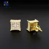 Fine Jewelry Set Studs 925 Sterling Srebrny luksus AAAAA+ CZ Diamentowe kolczyki dla mężczyzn kobiety