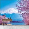 Cherry Blossom Landscape Mur Fond Mural 3D Fond d'écran 3D Papiers muraux pour TV Backdrop203b