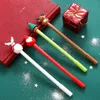 Żelowe długopisy 50pcs/Lot Cute Christmas Gel Pen 0,5 mm czarny atrament Kawaii Choinka Santa Gift Box Netural Pens School School Office 231122