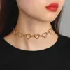 Choker Gothic Hohle Herz Halskette Harajuku Metall Halsketten Halsketten Für Frauen Cosplay Ästhetische Accessoires Schmuck