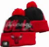 Bulls Gorros Equipo de baloncesto de América del Norte Parche lateral Lana de invierno Deporte Gorro de punto Gorros con calavera a22