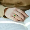 Кольца кластера из натурального нефрита Хэтиан, простое кольцо, круглое кольцо из яшмы, белое открытое регулируемое женское винтажное элегантное ювелирное изделие, подарки