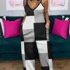 Women Clothing Designer Jumpsuit 2023 Summer Street Trendsetter Onesies Digital Printed Straight Pants Bodysuits With Pocket Plus Size 3xl