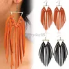 Retro Suede Leather Tassel Drop Earrings for Women Girls Handmade Fringed Dangle Earrings Bohemian Jewelry Gift