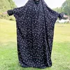 Roupas étnicas Jilbabs para mulheres uma peça impressa vestido de oração muçulmano abaya com véu integrado produtos islâmicos Ramadan roupas modestas