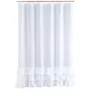 Rideaux de douche à volants blanc Boho moderne Polyester tissu imperméable solide décoratif ferme rideau de douche 231122