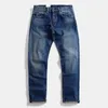 Jeans masculinos Tide masculino Micro elástico Lavagem de areia reta Pontas casuais