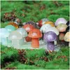 Bahçe Dekorasyonları Kristal Taş Mini Mantar Balık Tankı Dekorasyonu Ev Masaüstü El Sanatları Süslemeleri Mix Renk Th0185 Damla Teslimat Dh7pm