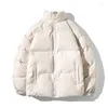 Vestes d'hiver pour hommes, veste épaisse avec fermeture éclair, col montant, manteau en coton, Parkas, couleur unie, coupe-vent, chaud, décontracté, ample, unisexe