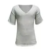 Men's T Shirts 2023 Brand Men's Knit T-shirt Solid White V-neck Knitting For Male Half-sleeved Ssummer Tops Casual Loose Pullover Tees