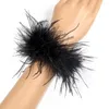 Genouillères Fashion Feather Cuff Sleeve Snap Cuffs Bracelet Poignet personnalisé avec bracelet en plumes