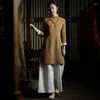 Ethnische Kleidung 2023 Frauen Chinesischen Stil Cheongsam Tops Retro Zen Qipao Shirts Casual Bluse Baumwolle Leinen Orientalische Hanfu Robe