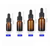 Thick Brown Glass Dropper Bottles Amber 10ml 15ml 20ml 30ml Perfume Essential Oil Cosmetic Container Packaging SN4515