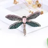 Spille moda insetto libellula spilla di cristallo donne strass animale pin corpetto regalo di festa accessori per gioielli all'ingrosso