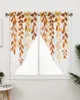 Curtain Leaf Plants Country Style Orange Gradient Triangular Home Decoration Window Treatments For Kitchen Livingroom Balcony