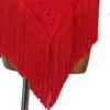 Stage Wear Latin Dance Dress Red Diamond Samba Tassel Style Performance Female