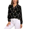 Blouses pour femmes Dream Catcher Blouse Nuit Étoiles Imprimer Bureau Motif Femmes Street Style Chemise D'été À Manches Longues Oversize Top